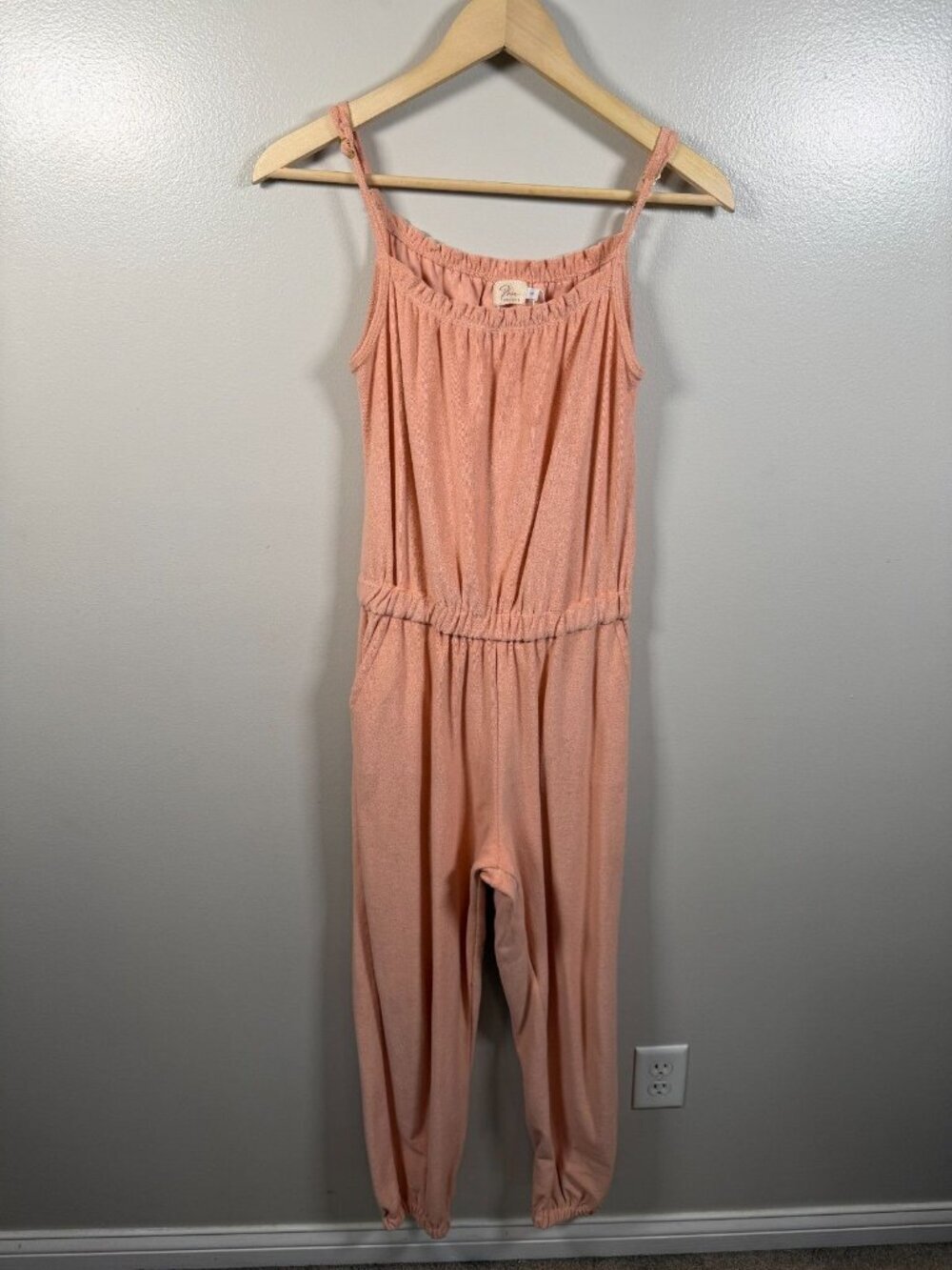 Phie Collective Terry Cloth Long Jumper Size Small Blush Pink Cover Up Beach
